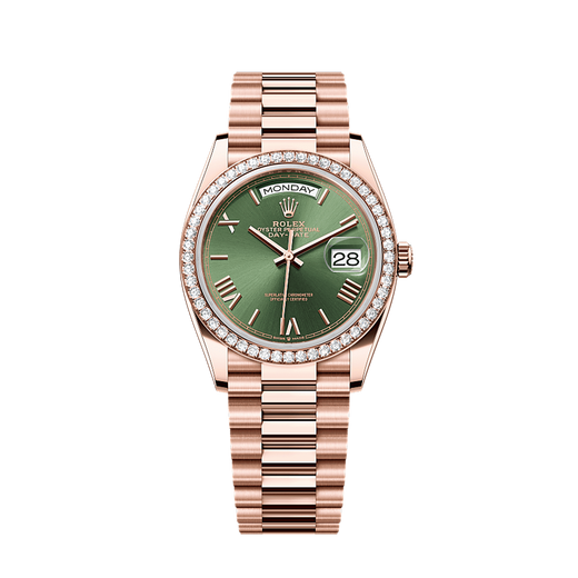 Unworn 2025, Day-Date 36, 18k Everose Gold and Diamond-set, 36mm, Ref# 128345rbr-0085, box and papers