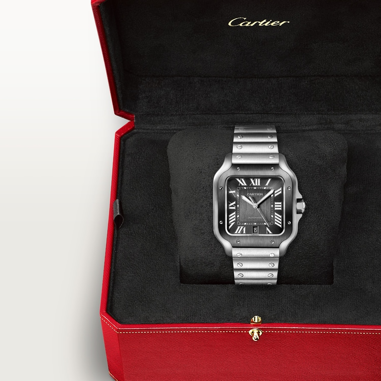 Unworn Santos, Stainless Steel, 39.8mm, Ref# WSSA0037, box and papers