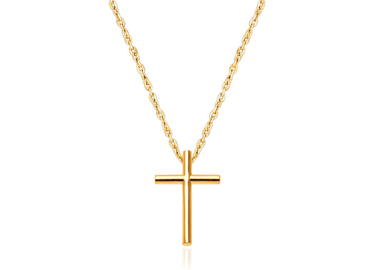Rounded Cross, Children’s Necklace for Boys – 14K Gold