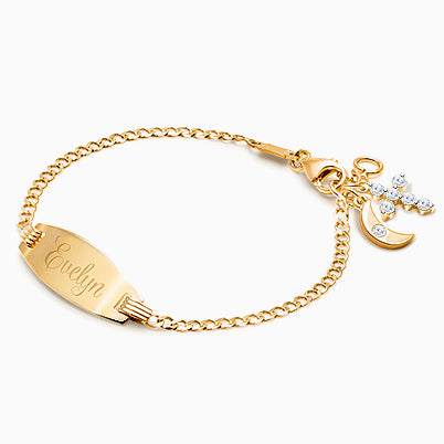 ‘S’ Initial Studs Personalized Baby/Children’s Earrings, Screw Back – 14K Gold