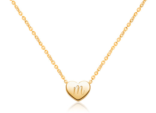 Mini Sliding Heart, Engraved Communion Children’s Necklace for Girls (FREE Personalization) – 14K Gold
