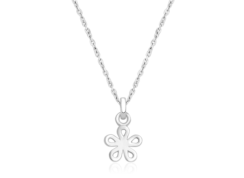 Daisy Dear, Children’s Flower Necklace for Girls – 14K White Gold
