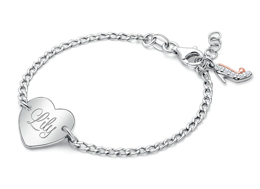 Loving Heart, Baby/Children’s Engraved ID Bracelet for Girls – Sterling Silver