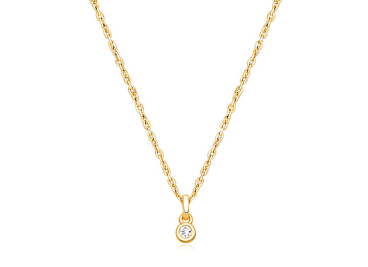 My 1st Diamond, Teeny Tiny Children’s Necklace with Genuine Diamond for Girls – 14K Gold
