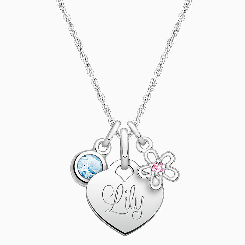 Loving Heart, Baby/Children’s Engraved ID Bracelet for Girls – Sterling Silver