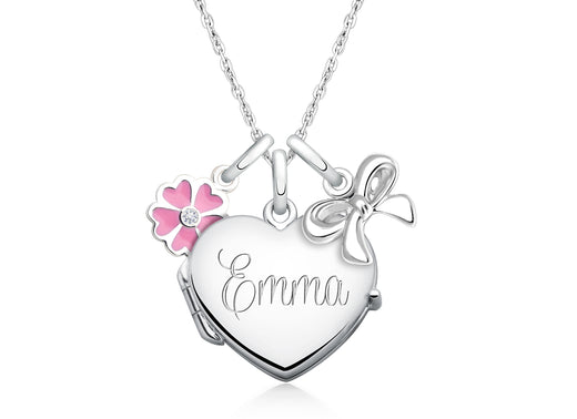 Heart Locket “Design Your Own” Teen’s Necklace for Girls (50+ Optional Charms & FREE Engraving) – Sterling Silver