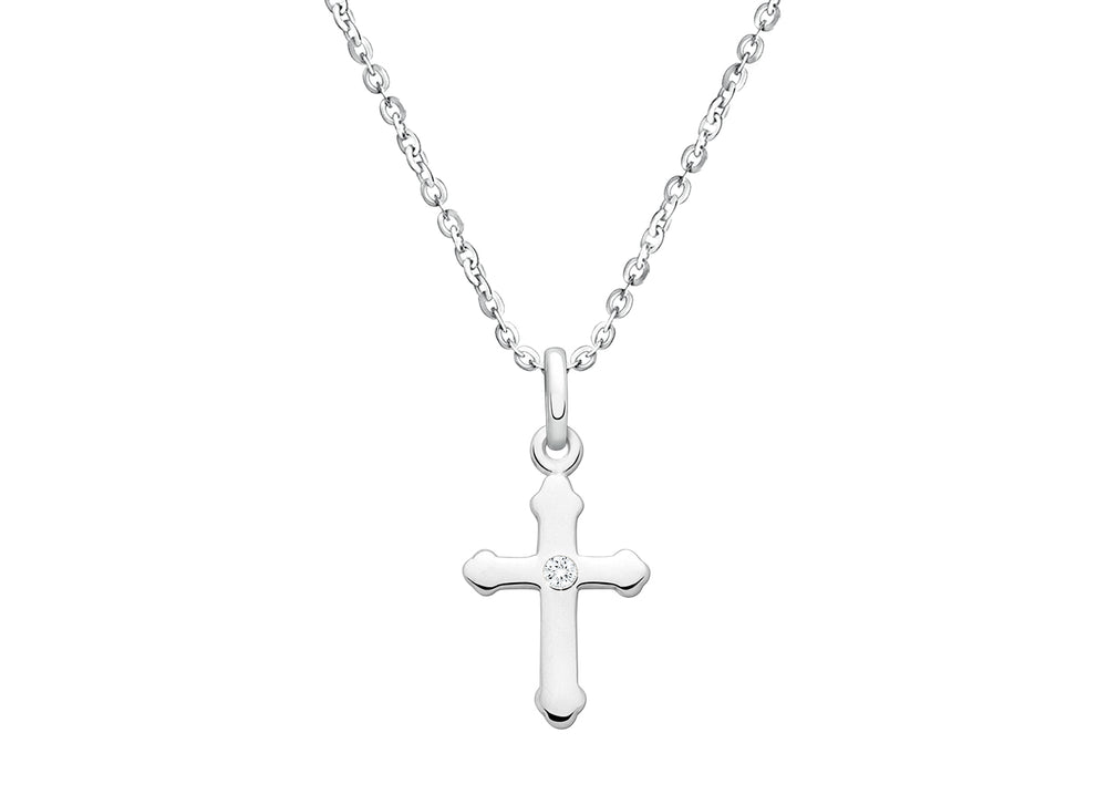 A Child’s Faith, Mother’s Cross Necklace for Women – Sterling Silver