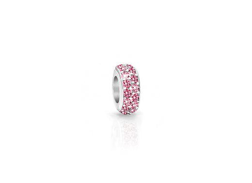 Darling Diva, Sterling Silver and Pink CZ Sparkling Lights Pavé Rondel – Children’s Adoré™ Charm
