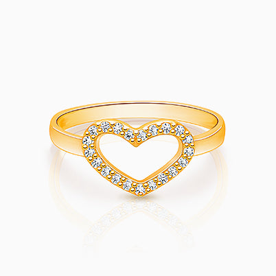 Heart of a Princess, Pavé CZ Teen’s Ring for Girls – 14K Gold