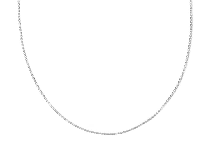 Individual Necklace Chain, Extendable Diamond Cut Cable Chain – 14K White Gold