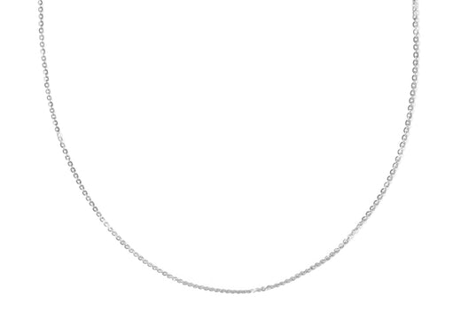 Individual Necklace Chain, Extendable Diamond Cut Cable Chain – 14K White Gold