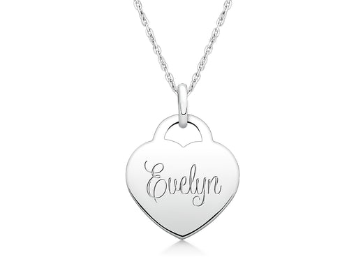 Small Heart, Engraved Teen’s Necklace for Girls (FREE Personalization) – Sterling Silver