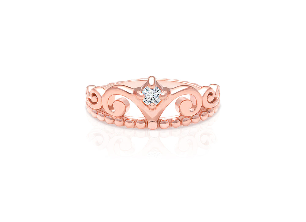 Rosabella™ Royalty, Clear CZ Crown, Children’s Ring for Girls – Sterling Silver