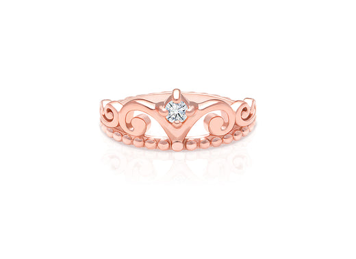 Rosabella™ Royalty, Clear CZ Crown, Children’s Ring for Girls – Sterling Silver