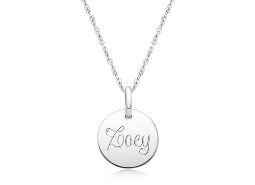 Baby Round, Communion Engraved Children’s Necklace for Girls (FREE Personalization) – Sterling Silver