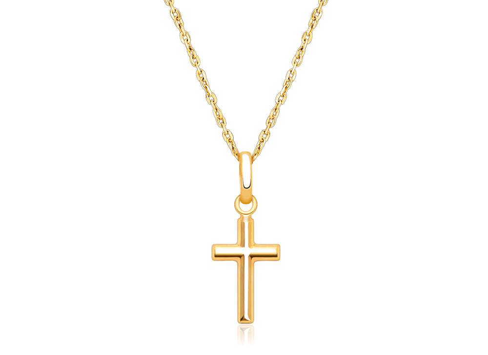 Everlasting Faith, Cross Children’s Necklace for Boys – 14K Gold