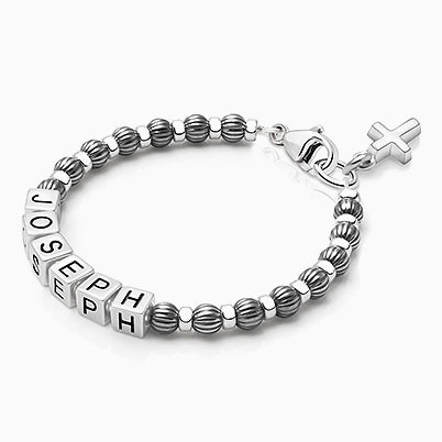 3mm Tiny Blessings Beads, Christening/Baptism Baby/Children’s Beaded Bracelet for Boys – 14K Gold