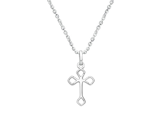 Diamond Point Cross, Teen’s Necklace for Girls – Sterling Silver