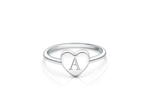 Heart Signet, Engraved Children’s Ring for Girls (FREE Personalization) – Sterling Silver