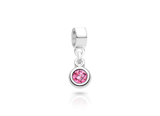 October Birthstone – Rose, Sterling Silver and Swarovski® Colored Crystal – Children’s Adoré™ Dangle Charm