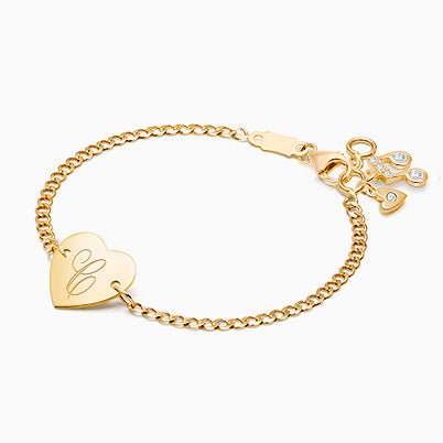 Modern Heart, Christening/Baptism Baby/Children’s Earrings, Screw Back – 14K Gold
