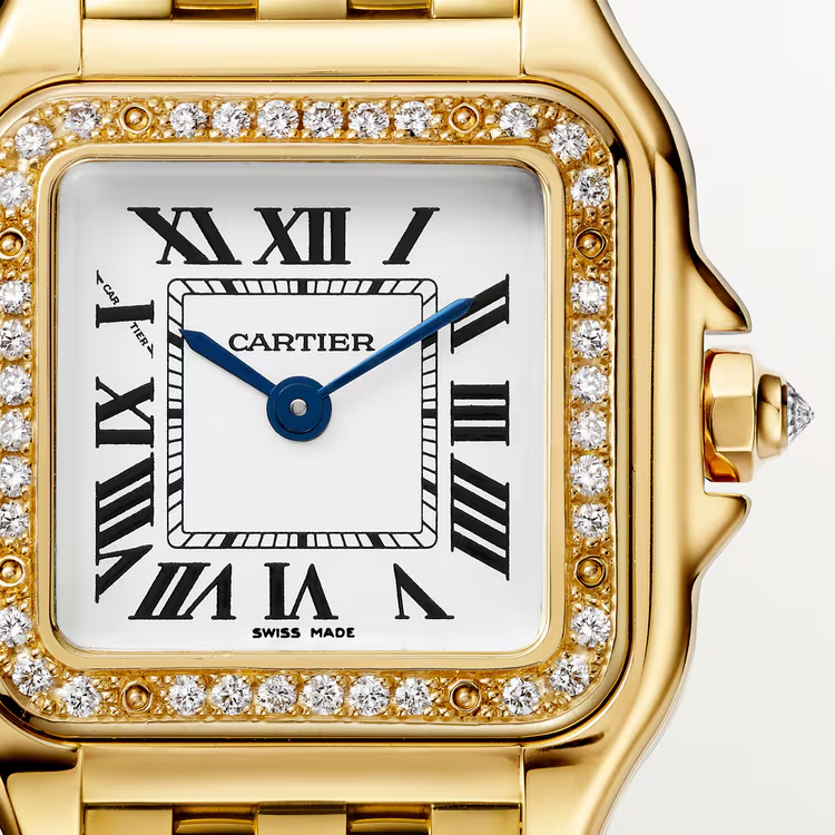 Unworn Panthère Small, 18k Yellow Gold, Diamonds, 22mm x 30mm, Ref# WJPN0067, box and papers