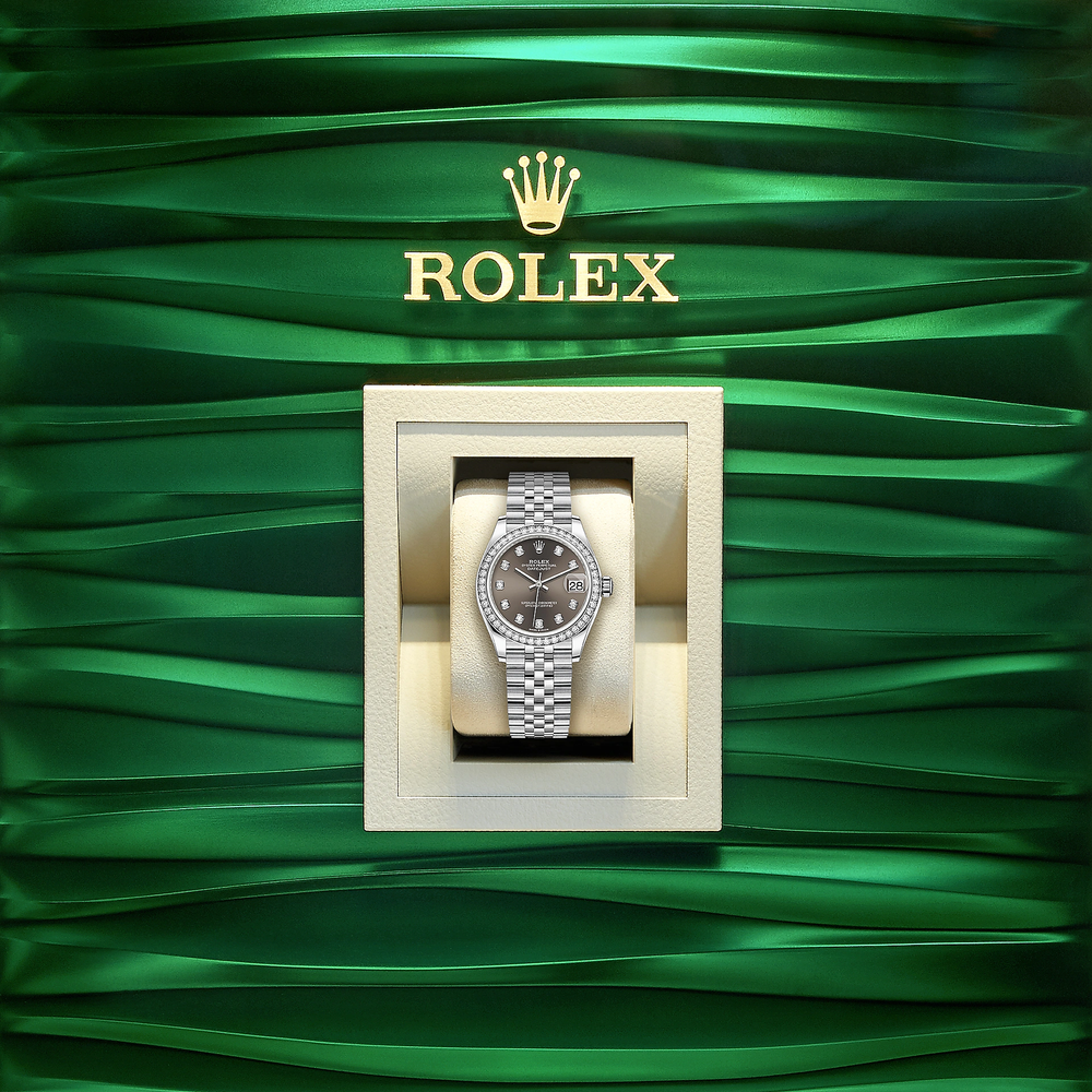 Datejust 31, Oystersteel, 18kt White Gold and diamonds, Ref# 278384RBR-0010