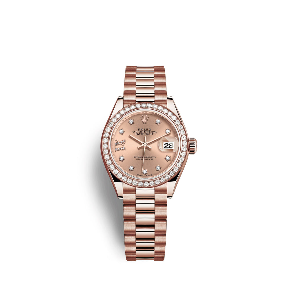 Lady-Datejust 28, 18kt Everose Gold and diamonds, Ref# 279135RBR-0029
