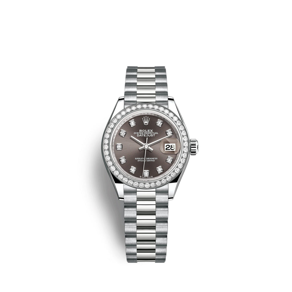 Lady-Datejust 28mm, 18k White Gold, Ref# 279139rbr-0011