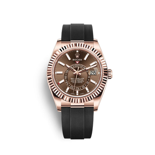 Sky-Dweller 42mm, 18k Everose Gold, Oysterflex, Ref# 326235-0005