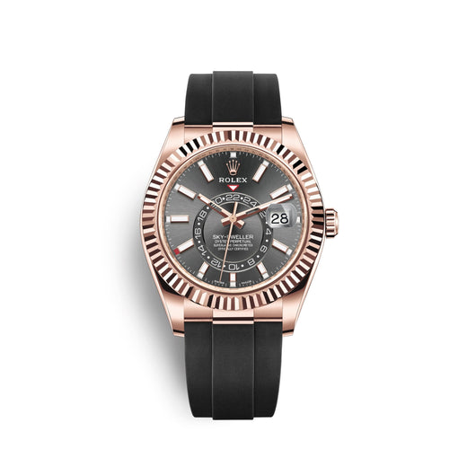 Sky-Dweller 42mm, 18k Everose Gold, Oysterflex, Ref# 326235-0006